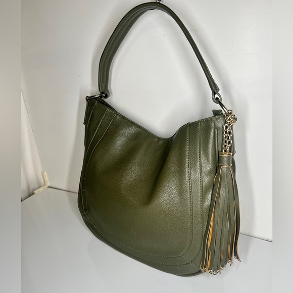 CHARMING CHARLIE Olive green tassel accent shoulder bag - Picture 5 of 13